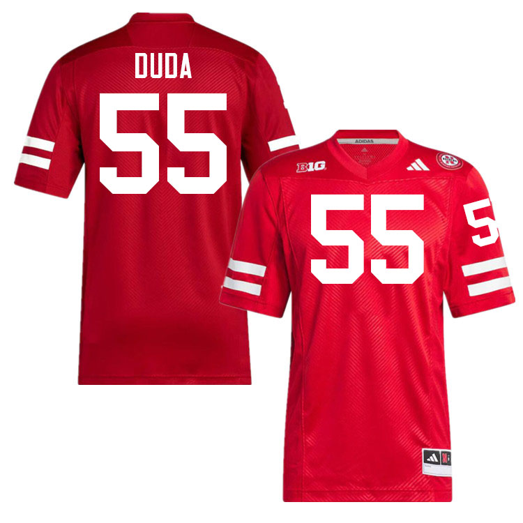 Nebraska Cornhuskers #55 Ethan Duda College Football Jerseys Stitched-Scarlet Nebraska Cornhuskers #55 Ethan Duda College Football Jerseys Stitched-Scarlet